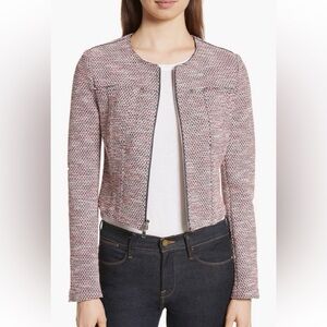 Theory Ualana Z Beacon Tweed Pink Full Zip Jacket Women’s 6